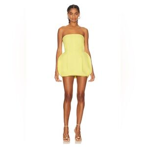 NWT PFEIFFER Noah Strapless Dress in Yellow, size S